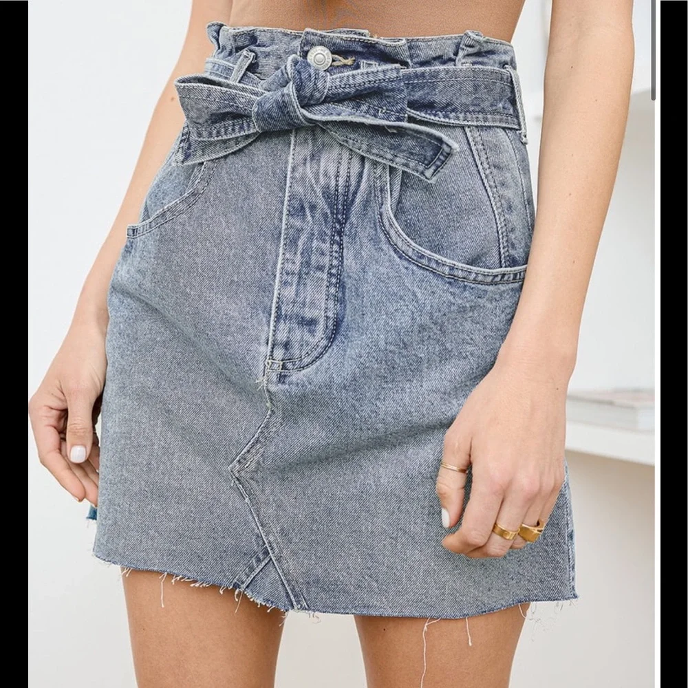 NWT Free People East of Eden Mini Denim Skirt - Picture 5 of 14